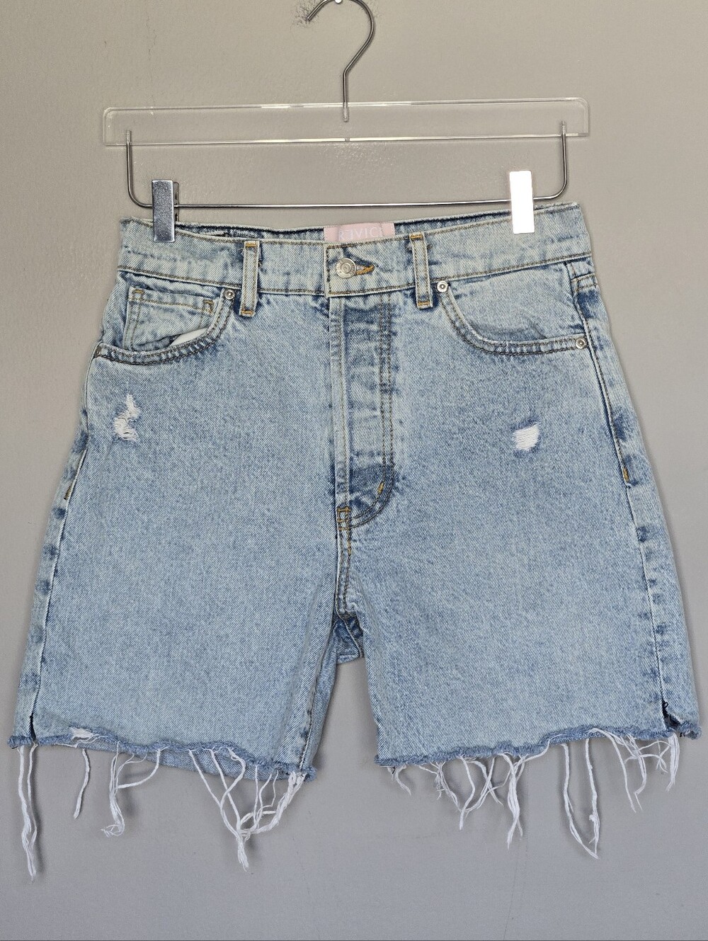 Revice Denim High-Rise Distressed Women’s Cut-Off Shorts - Light Blue Size 29